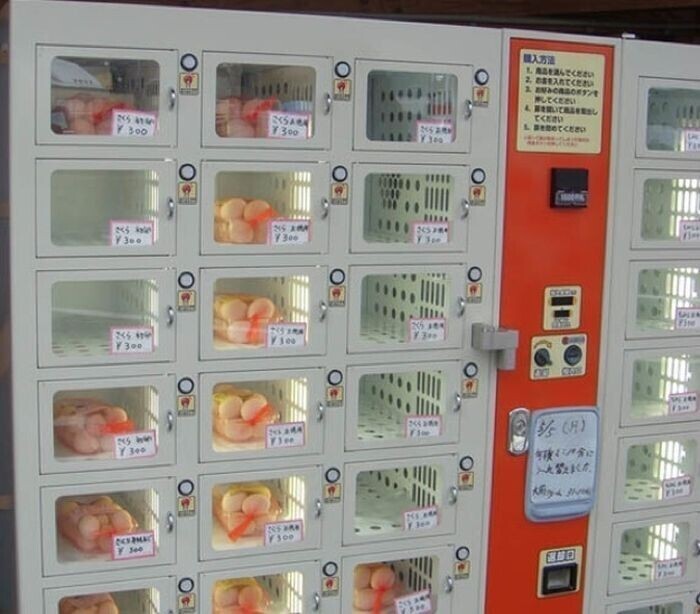 Японский торговый автомат по продаже яиц