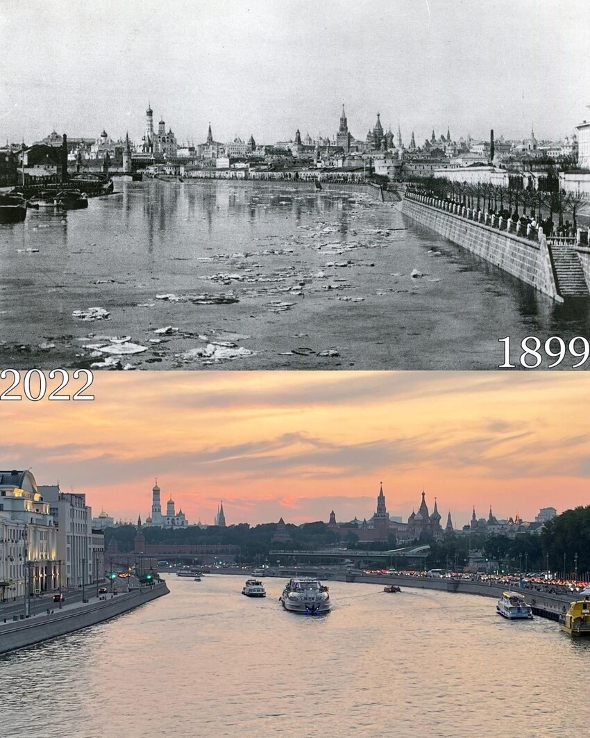 Вид с Устьинского моста в сторону Кремля, Москва