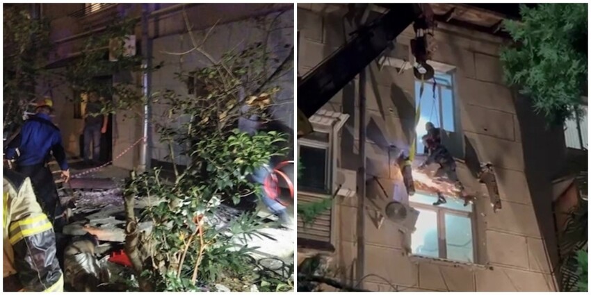 В центре Сочи отвалился балкон жилого дома вместе с людьми