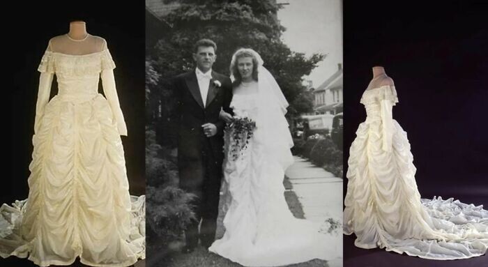 4. Невеста сделала свадебное платье из парашюта, который спас жизнь ее жениху во Второй мировой войне
