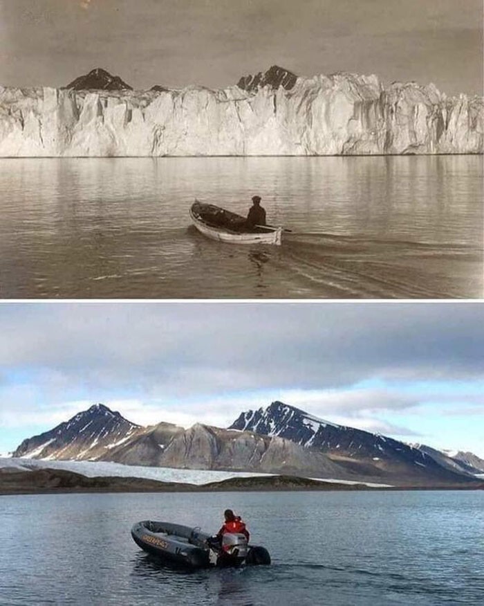 15. Северный Ледовитый океан, сфотографированный в одном и том же месте с разницей в 105 лет