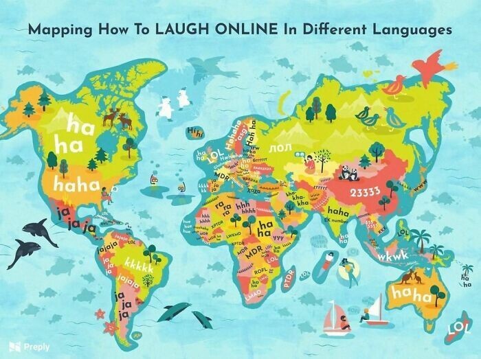 7. Как люди смеются в интернете на 26 языках