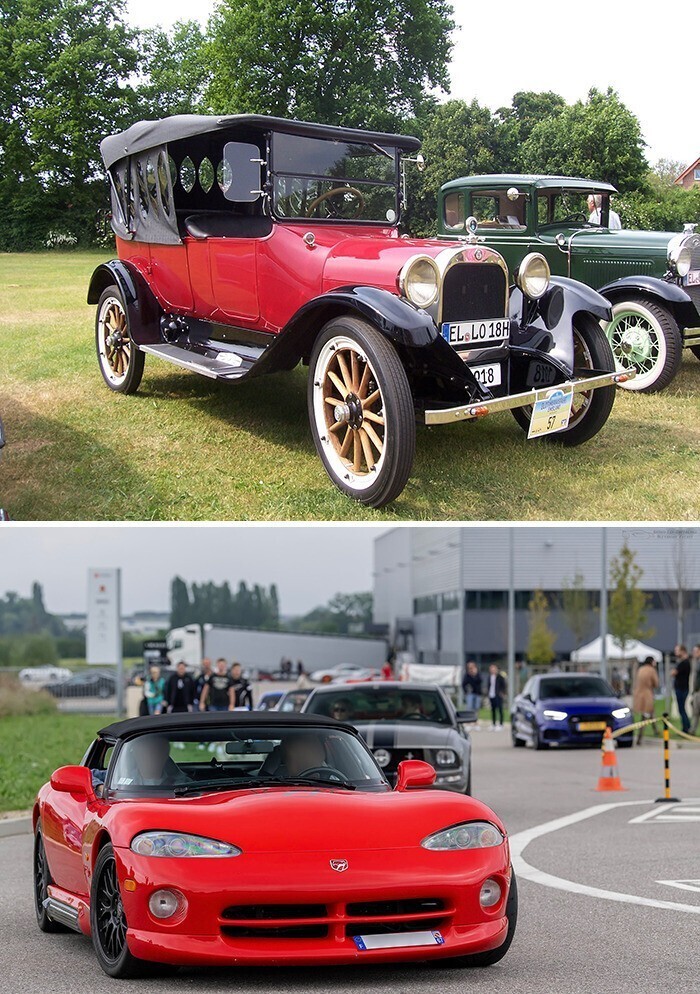 11. Dodge Model 30 (1918) и Dodge Viper RT/10 (2018)