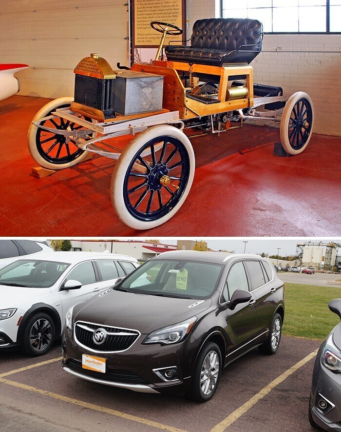 14. Buick Model B (1904) и Buick Envision Premium (2020)