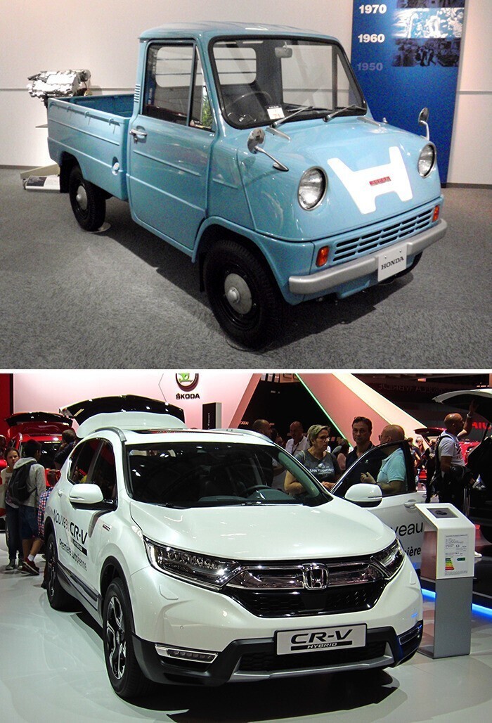 8. Honda T360 (1963) и Honda CR-V Hybrid (2018)