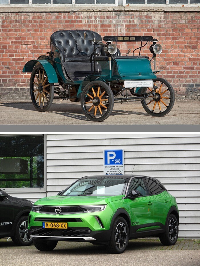 7. Opel Lutzmann (1899) и Opel Mokka-E (2021)