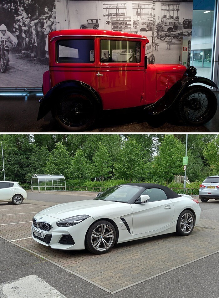 10. BMW Dixi (1928) и BMW Z4 (2022)