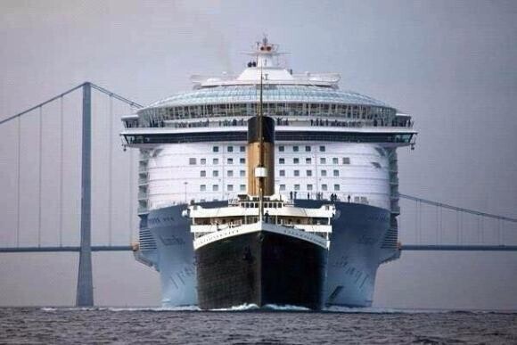 Титаник и современный корабль