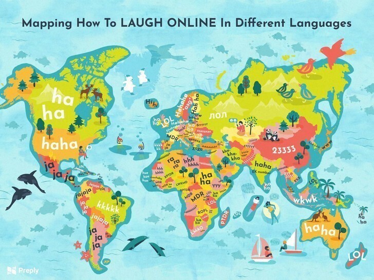 Как выражают смех по всему миру онлайн (26 языков)
