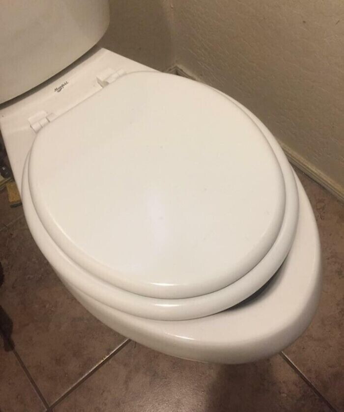 Мой сосед сломал сиденье в туалете. Сегодня он поставил вместо него новое. Нет слов