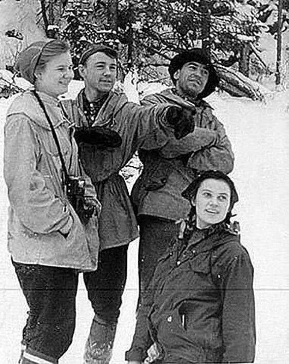 Одна из пocледниx фотографий загадочно погибшей группы Дятлова. Северный Урал. 1959 год