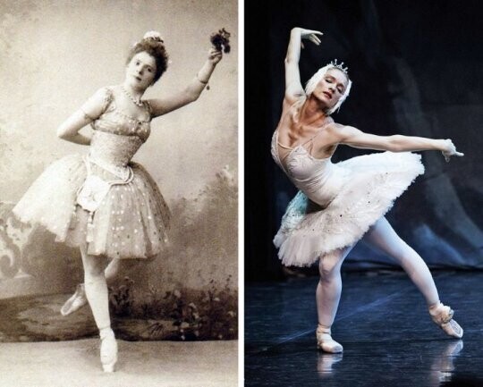Балерина в 1898 году и в 2019 году