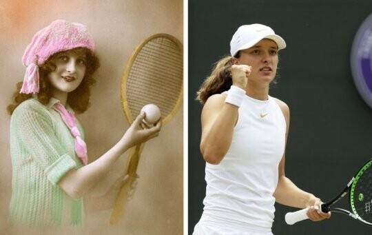 Теннисистки в 1920 и 2021 годах