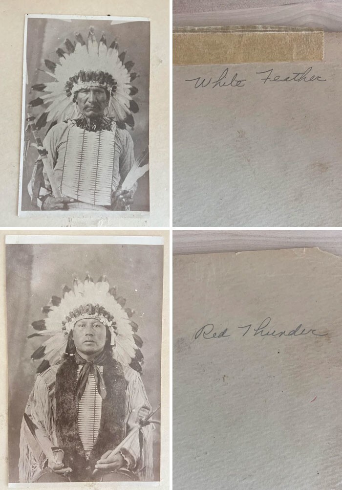 14. "Портреты коренных американцев с подписанными именами. Достались мне от бабушки. Хотелось бы узнать о них больше"