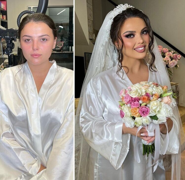 Словно разные люди: свадебный макияж, который сделал невест неузнаваемыми