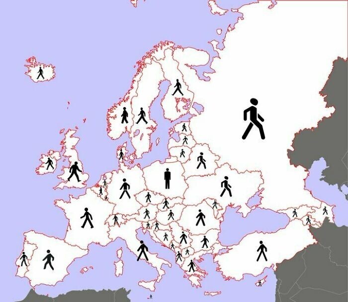 19. Как обозначают пешеходов в Европе. Ну либо картина "Все уходят от Польши"