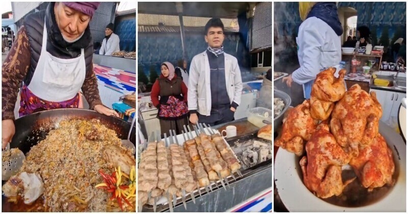 Обжорный ряд ташкентского рынка "Чорсу"