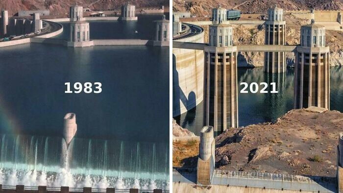 13. Озеро Мид в 1983 и 2021 году