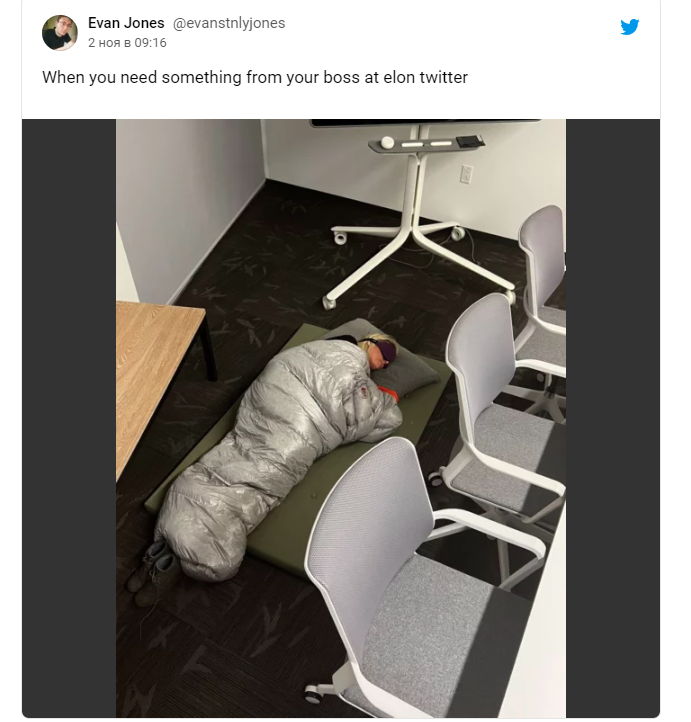 "Работайте! Солнце еще высоко!": Илон Маск поставил в офисе "Твиттера" кровати, чтобы сотрудники не тратили время на походы домой