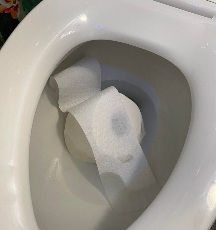 "Попытка повесить новый рулон туалетной бумаги закончилась неудачей"