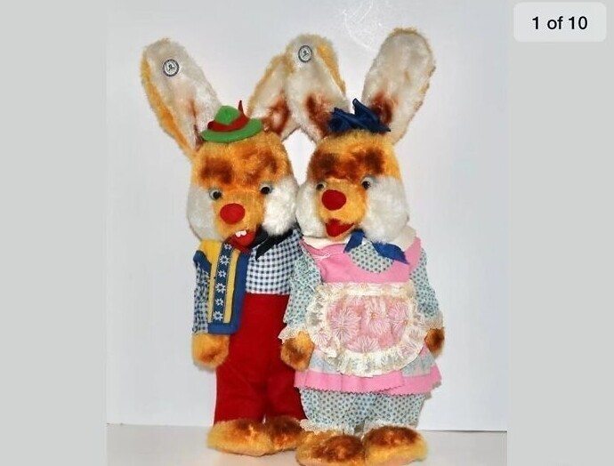 Винтажные игрушечные кролики, $120