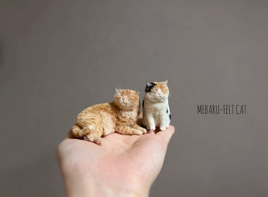 Милота дня. Миниатюрные коты. Фигурка кошки с шерстью. Кот художник.