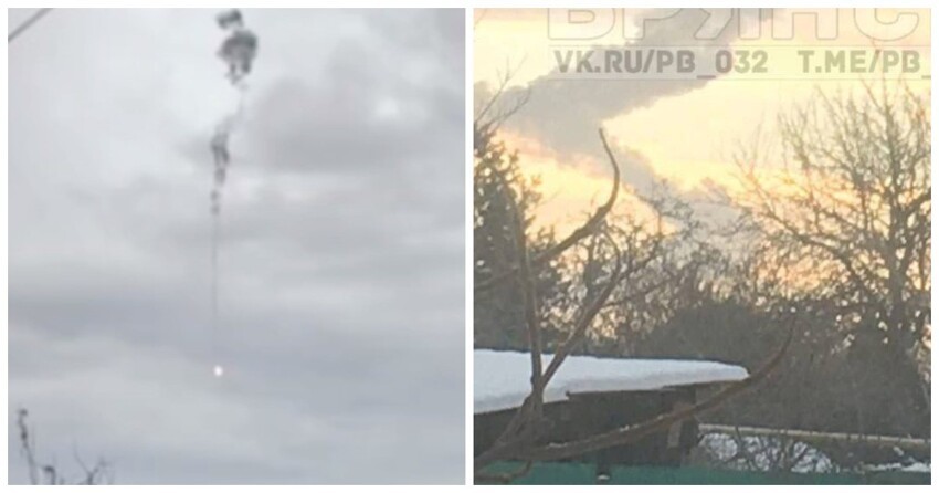 Очевидцы засняли взрывы в небе Белгородской и Брянской областей