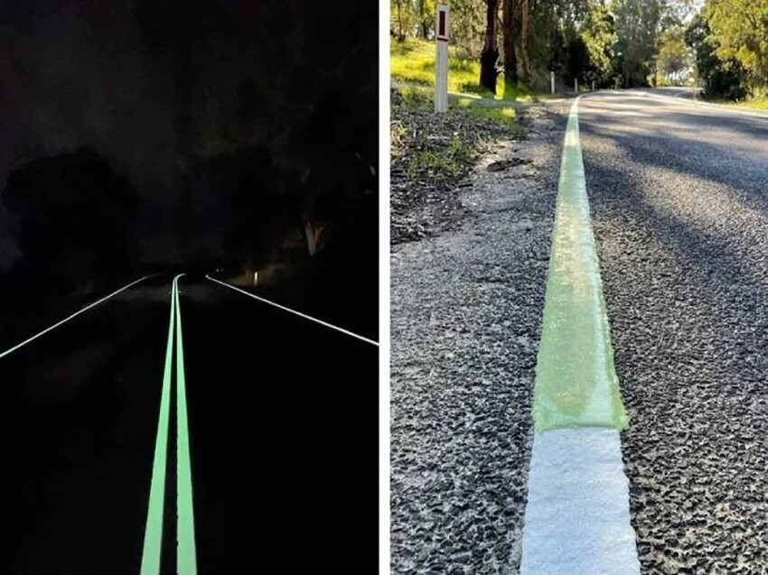  Австралийская компания представила светящеюся в темноте дорожную краску