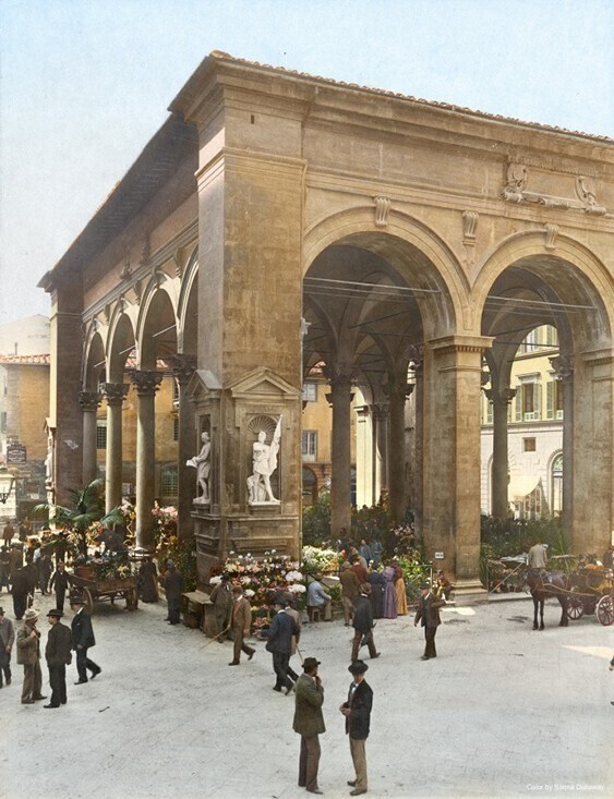 Флоренция, Цветочный рынок, 1895 год
