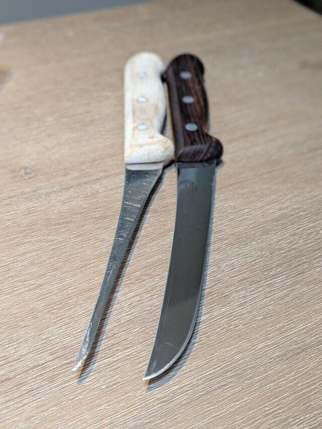 Нож с 20-летним сроком службы по сравнению с новым