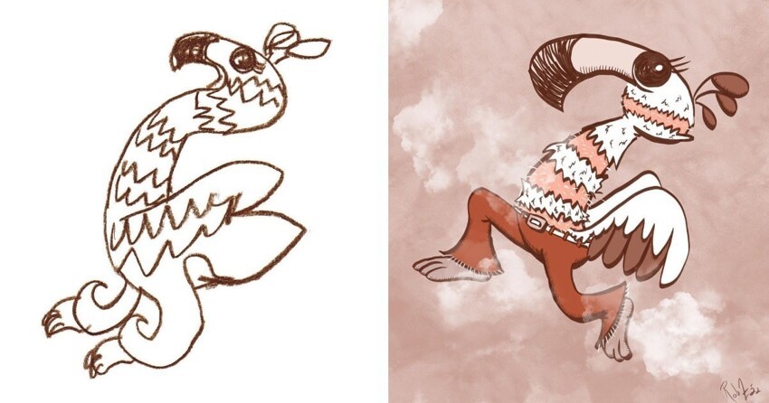 Обычные детские рисунки превратили в мультяшных монстров-очаровашек