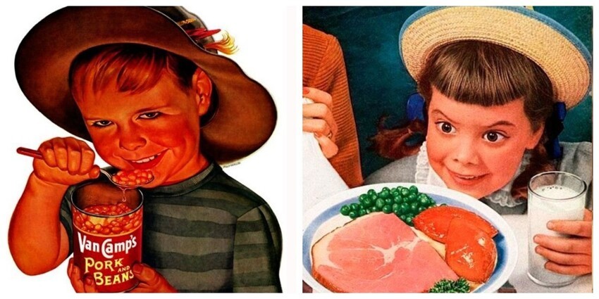 Странноватая винтажная реклама с участием малышей, которая в 50-х казалась обычной, а сейчас выглядит пугающей