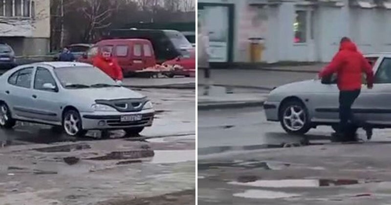 Коварный автозапуск: в Белоруссии автомобиль без водителя катался по кругу