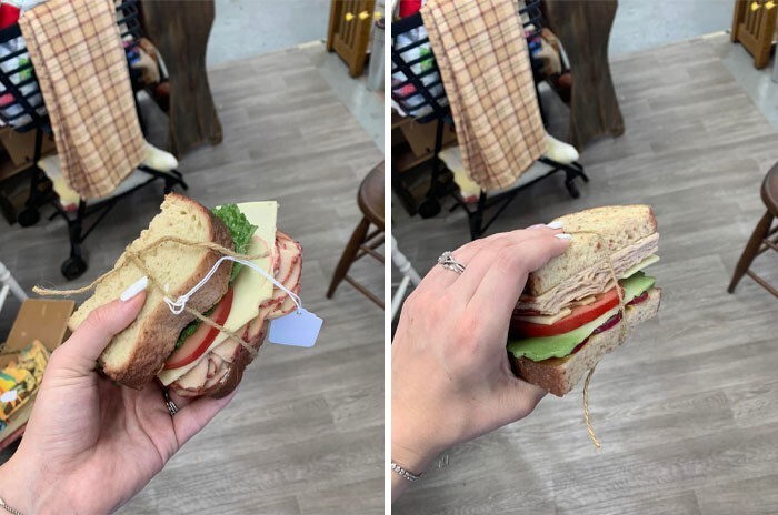 11. "Невероятно реалистичный и удивительно тяжелый фальшивый бутерброд, который я нашел в "первосортном" антикварном магазине"