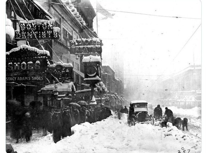Сиэттл во время больших снегопадов 1916 года