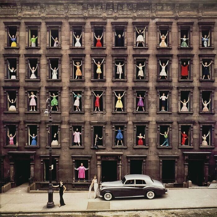 "Девушки в окнах", Нью-Йорк, снимок фотографа Ормонда Джильи в 1960