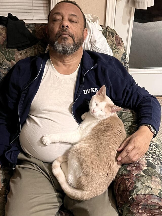 Папа и кот, которого он категорически не хотел