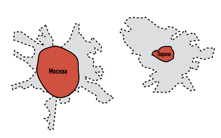 Сравниваем реальные размеры Москвы с другими столицами Европы