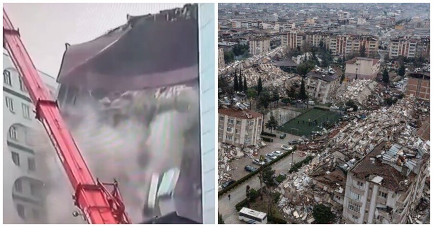 Очередное землетрясение обрушило дом в прямом эфире турецкого телеканала