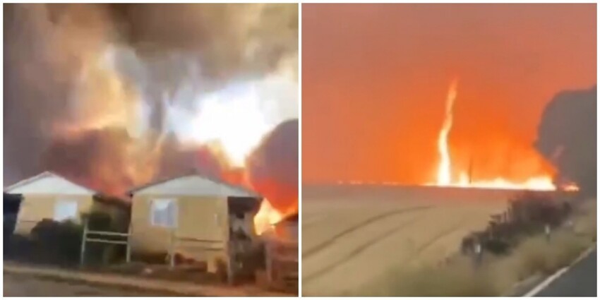 В Чили образовались огненные смерчи из-за лесных пожаров