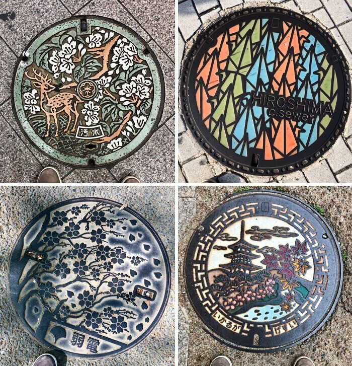 А вот такую роспись в Японии делают на канализационных люках