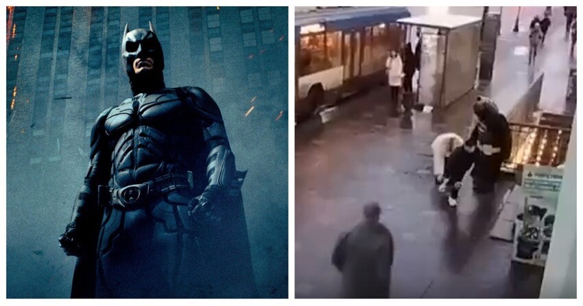 В Петербурге мужик в костюме Бэтмена спас женщину от грабителя