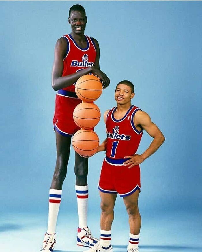 29. В сезоне 1987-88 годов самый высокий и самый низкий игроки НБА, Мануте Бол и Магси Богз, играли за одну команду, "Вашингтон Буллетс".