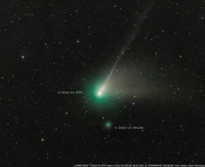 Комета C/2022 E3 (ZTF) сейчас движется по северному небу планеты Земля, а ее ...