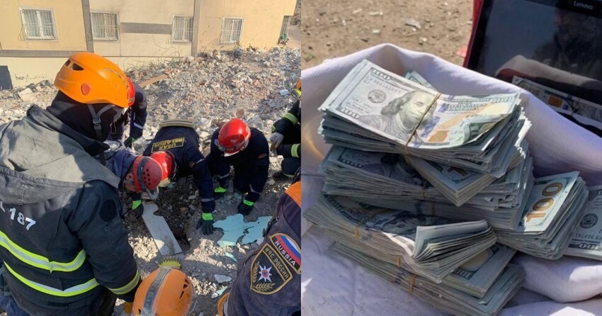 Российские спасатели в Турции нашли под завалами кастрюлю с $150 тыс. и отдали деньги полиции