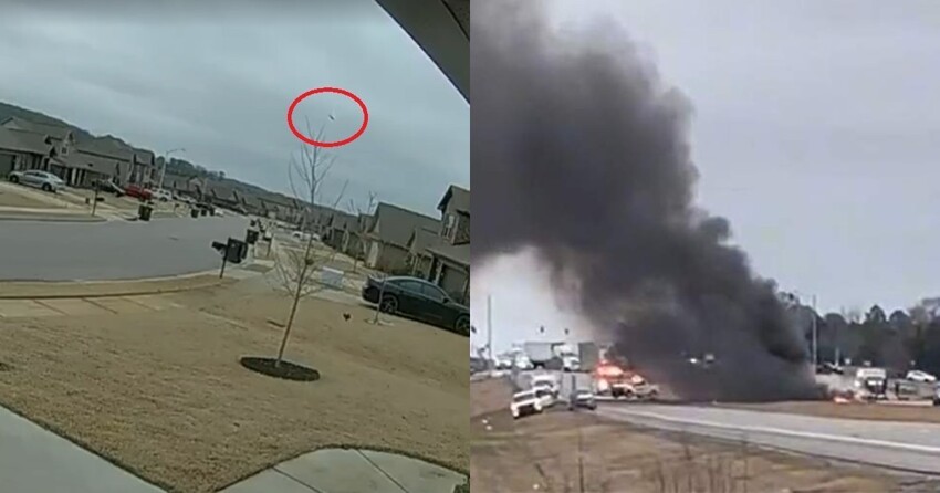 В США потерпел крушение военный вертолёт: момент падения попал на видео
