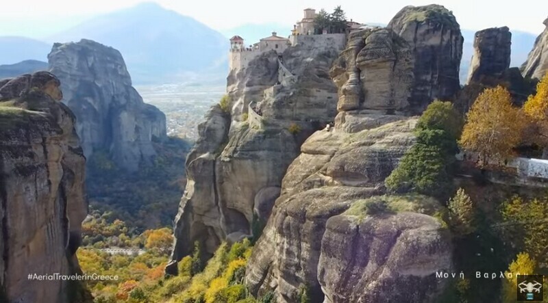 Метеоры Греции с высоты и почему монахи уходили в горы