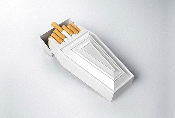 Сигаретная пачка, без слов повествующая о вреде никотина