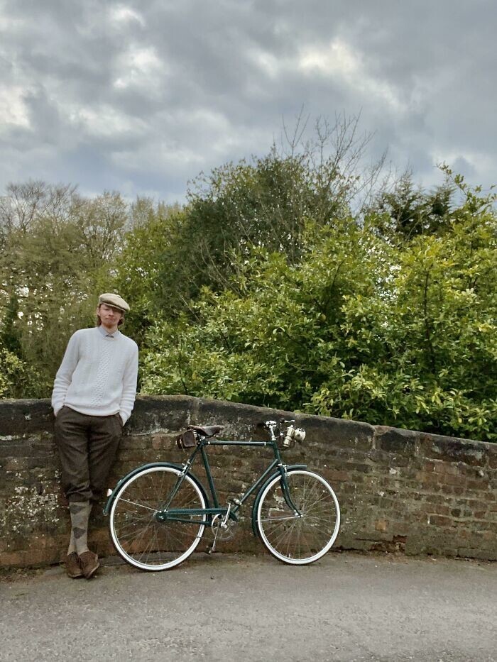 9. "Мой винтажный наряд для катания на велосипеде и сам винтажный велосипед (1958), который я восстановил своими руками"