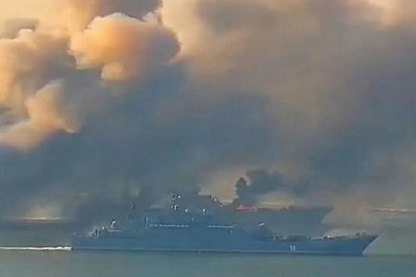 Атака дронов ВСУ на корабли Черноморского флота РФ